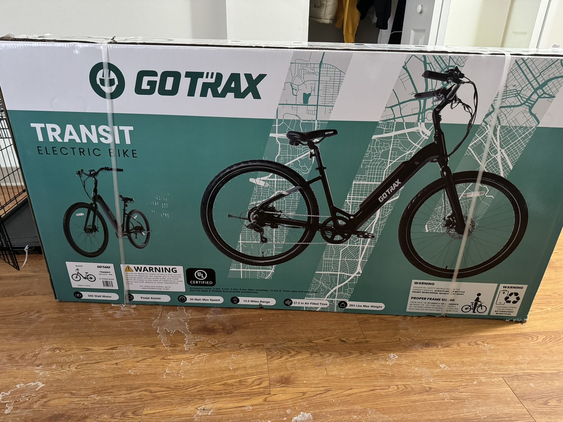 GOTRAX Adult Transit 27.5 Step Through Electric Hybrid Bike