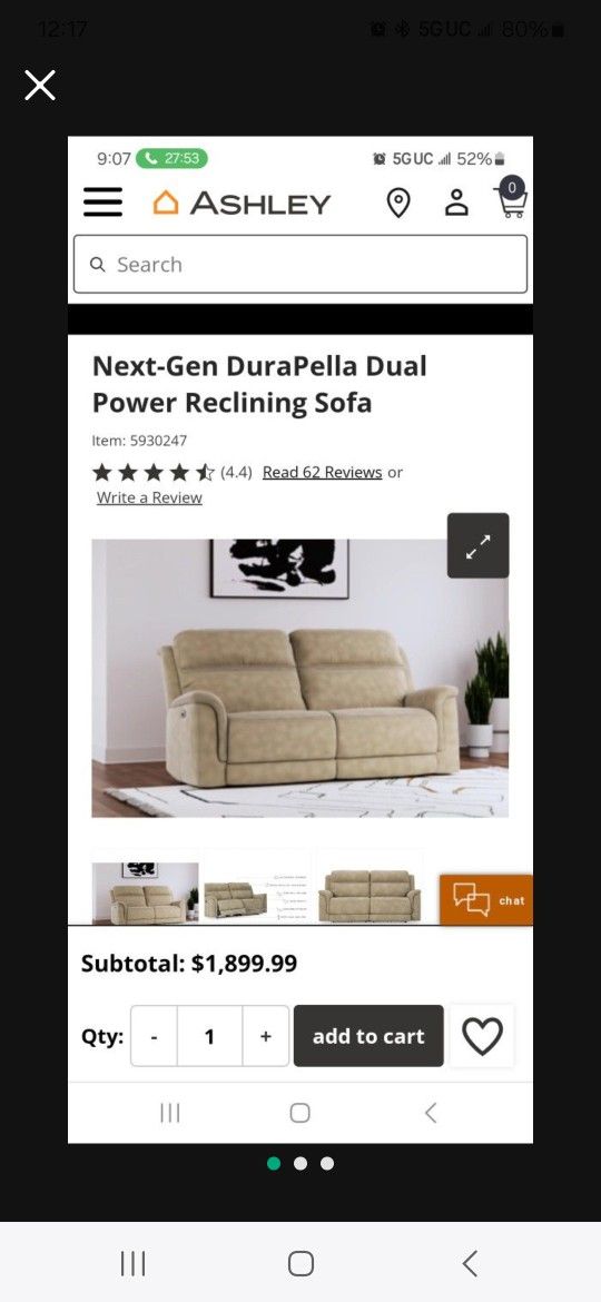 Brand New In A Box Recliner Couch