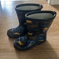 Rain boots Blue Dino Size 9