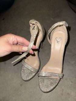 Silver Rhinestone Heels Size 6.5