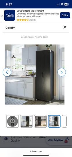 Cabinet— Ameriwood Home Camberly 23.7-in W x 74.3-in H Wood composite Black Oak/Nightfall Oak