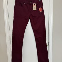 Size 18 Reg 29x29 Levi's 511 Slim Fit Jeans Pants Plum Purple Red NEW NWT