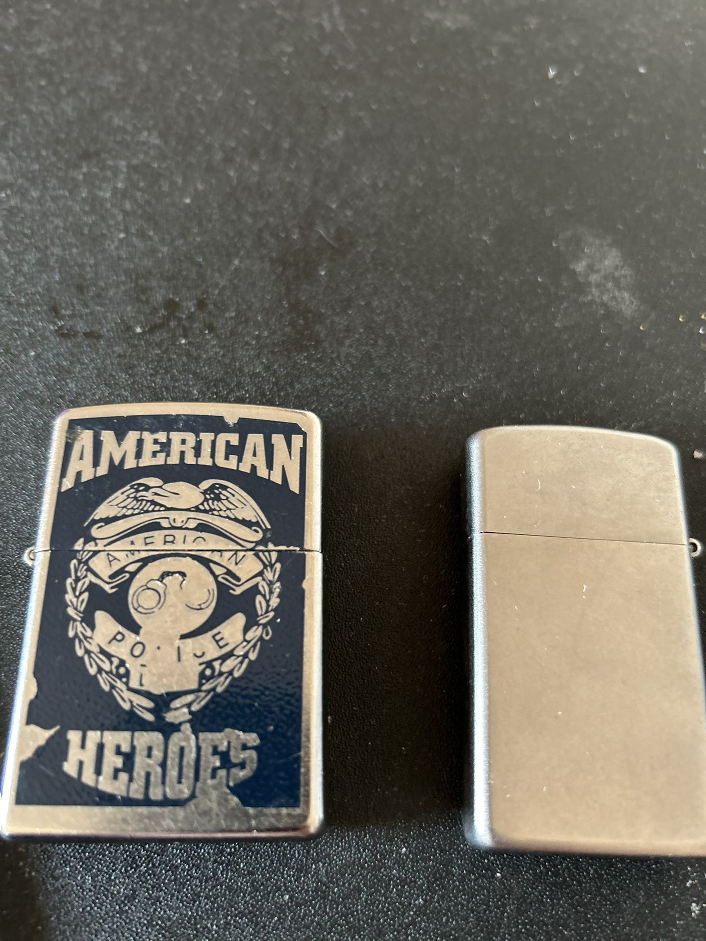 Two Zippo Lighters One Is A Police Heroes  Lighter