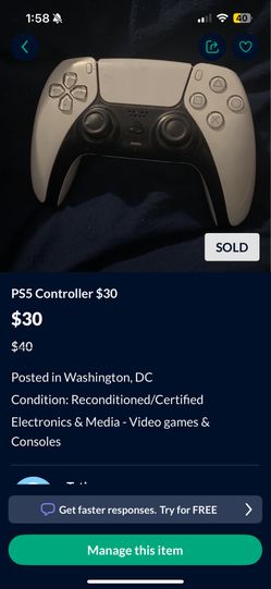 PS5 Controller $40