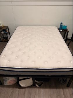 Queen Bed Frame and Mattress for Sale