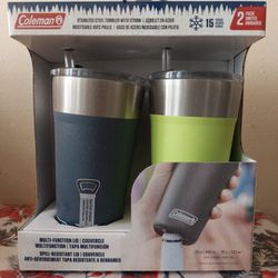 Coleman 20oz Tumbler 2-Pack, Stainless Steel