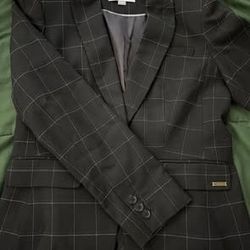 Calvin Klein Blazer - White and Blue Plaid Stitching