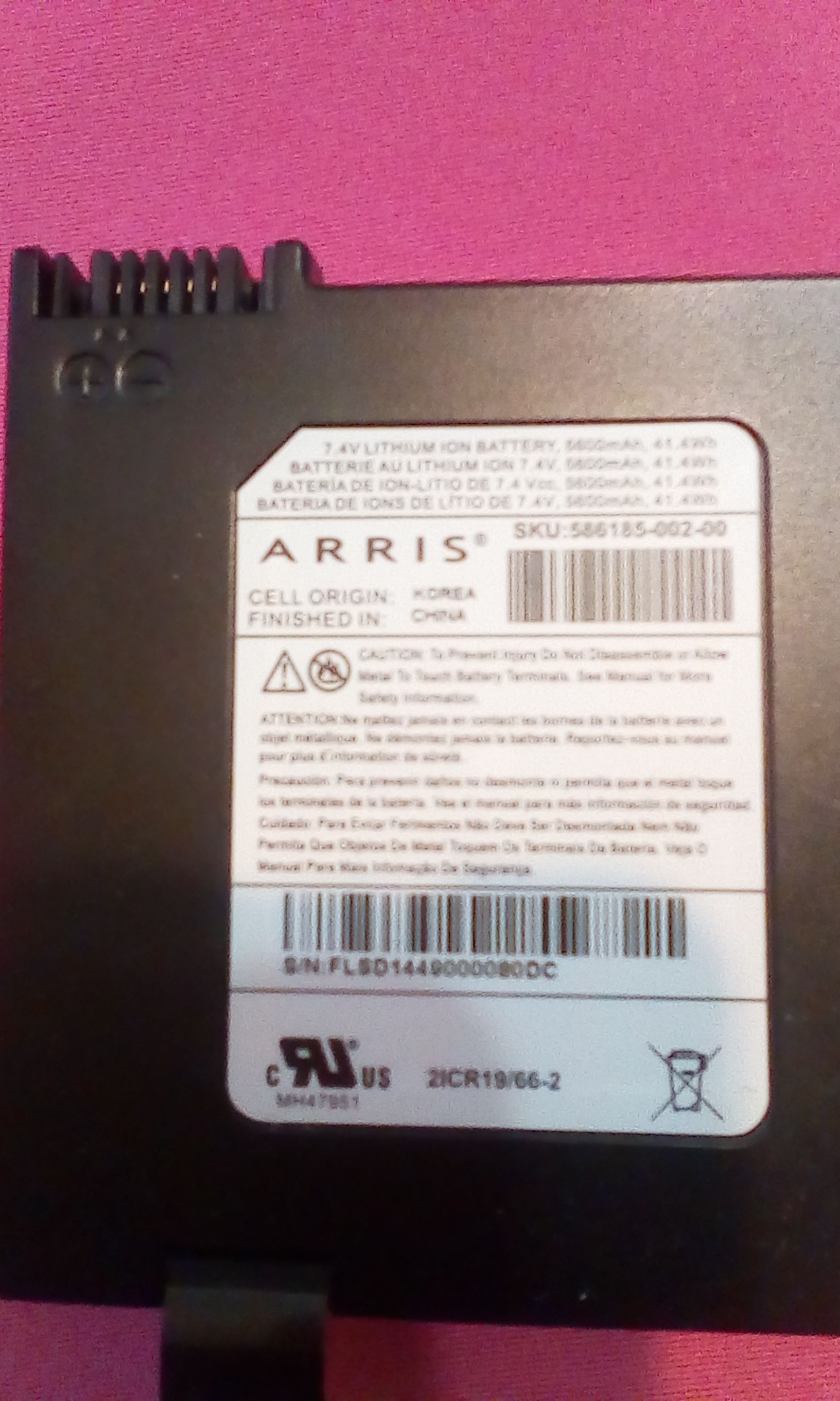 arris 7.4 v lithium battery
