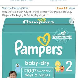 Size 2 Pampers Box Never Opened 