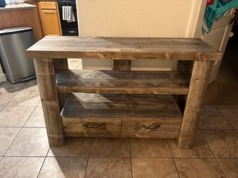 Rustic Wood TV Stand with Drawers
