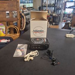 Vintage 90's Nautica Competion AM/FM Stereo Radio, Only Radio Works Cassette Tapes Do Not Work, Batteries & Earphones Included-Hooks On Belt