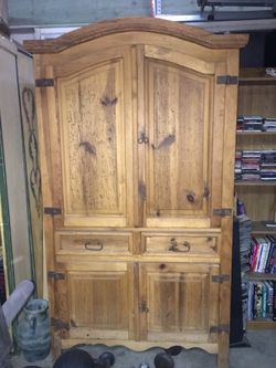 French Antique Wood Armoire