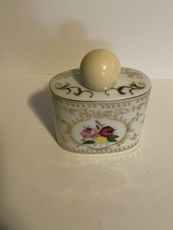 Irving W. Rice “Irice” Porcelain Vtg Perfume Bottle made in France - Handpainted