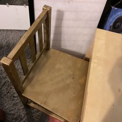 One IKEA  Table With A Little Chair For Children To Do School Works