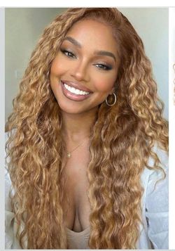 🔥Brand new🔥27/613 Blonde Highlight Curly Bundles with 2x6 Closure Human Hair 20 22 24 inch bj3-26