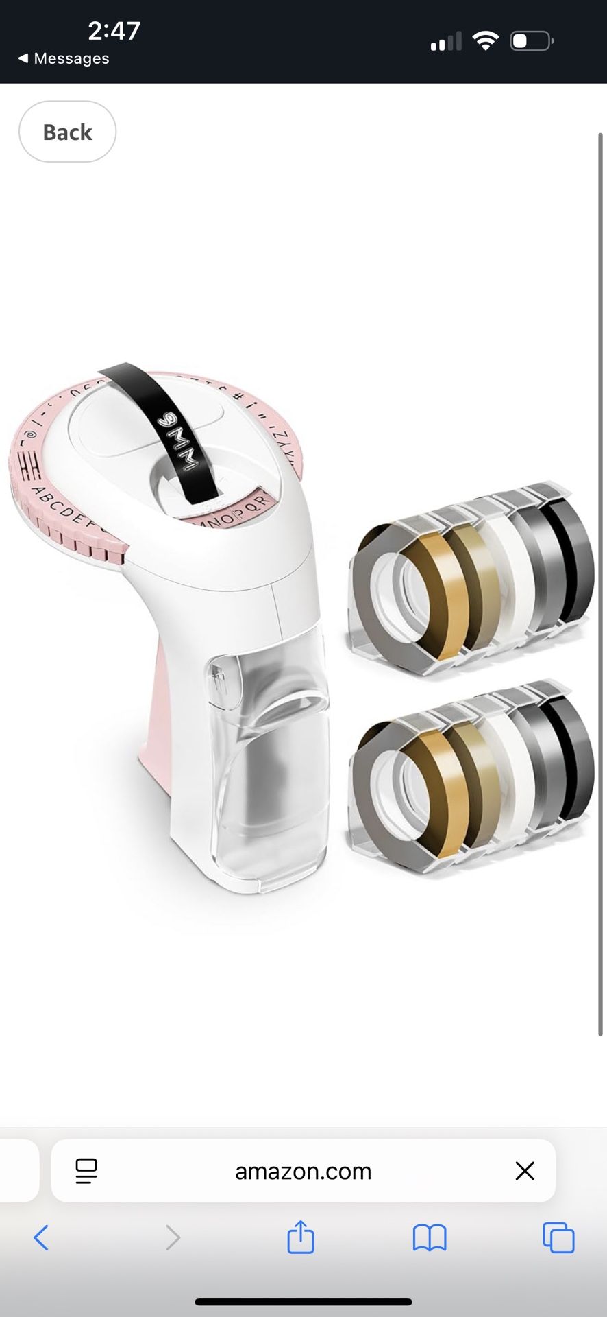 Label KINGDOM Pink Embossing Label Maker, Omega S Labeler with 10 Roll Embossing Label Tape, Vintage Handheld Embossed Label Printer for School Office