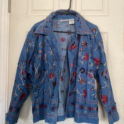 Large Embroidered Denim jacket 
