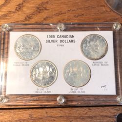 4  1965 Canadian Silver Dollars