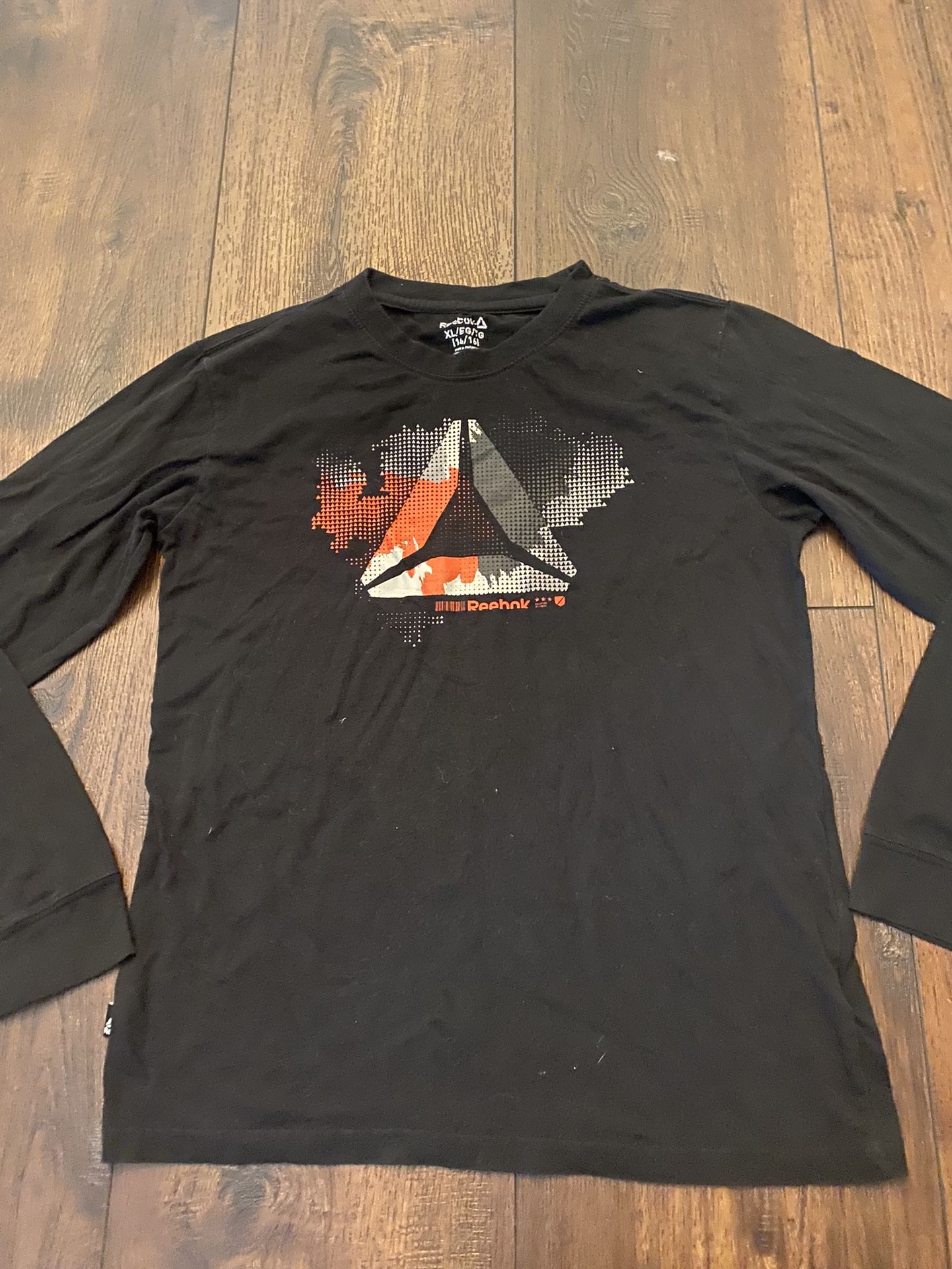 Boys Black Long Sleeve T Shirt Size 14/16 By Reebok #6