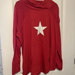 LuLaroe Simply Comfortable Amber Red White Center Star Sweatshirt Size 2XL. Everett pick up area. Cash only. Sorry I do not ship.