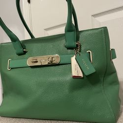 Green Coach Shoulder Bag