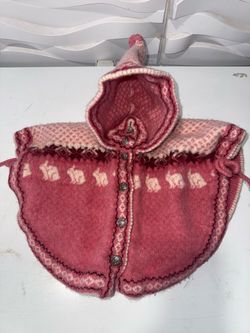 Kids Wool Knit Hooded Cape Poncho