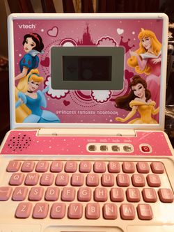 Vtech Disney Princess Notebook ( No Mouse) but you can use the arrows to use it with no problem