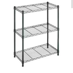 HDX 3-Tier Steel Wire Shelving Unit in Black (24 in. W x 30 in. H x 14 in. D) @Z4-254