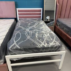 Twin Bed Frame With Mattress 