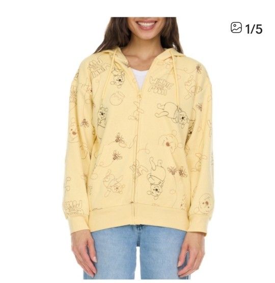 Disney Characters Winnie The Pooh Ladies Embroidered Hoodie