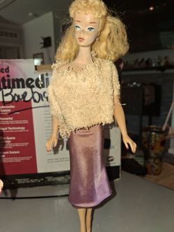 Barbie Fashion Doll 1960s with Stand and Outfit