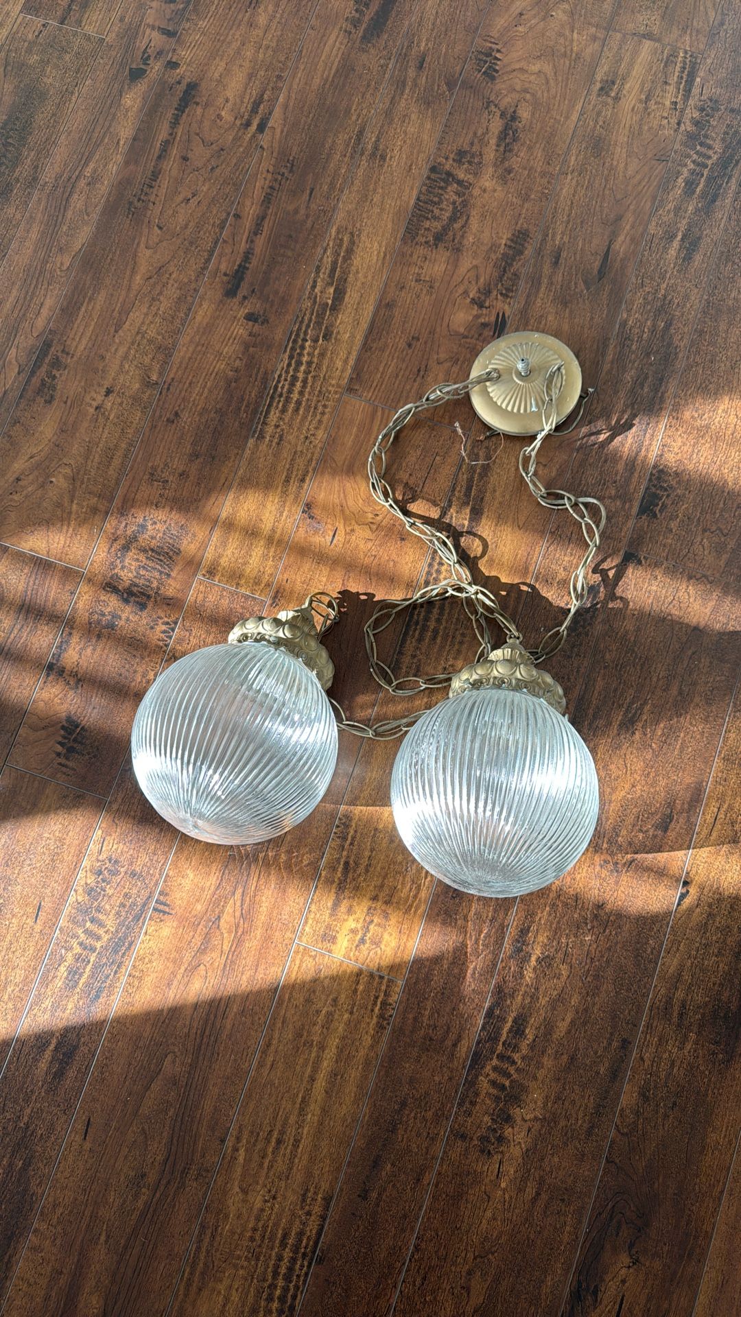 Mid Century Glass Orb Pendant Light Fixture