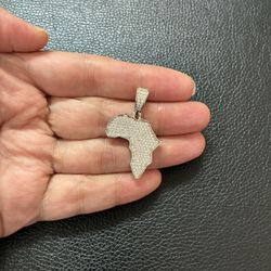 925 Sterling Silver africa map Pendant 