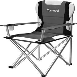 Camabel Oversized Camping Chairs Heavy Duty Folding Lawn Chairs Outside 400 LBS with Cup Holder Carry Bag Beach Chair Foldable Light Weight Lawn Chair