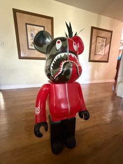 Bearbrick x Bape 1st Camo Shark 1000% Red