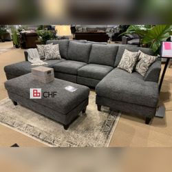 Modern Sectional Sofa With Ottoman