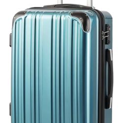 NEW - Coolife Luggage Suitcase PC+ABS Spinner 20in Carry on (green new, S(20in)