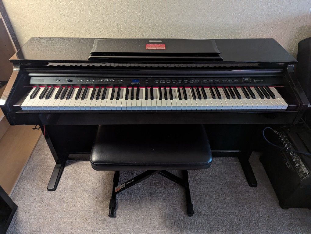 Electric piano with bench