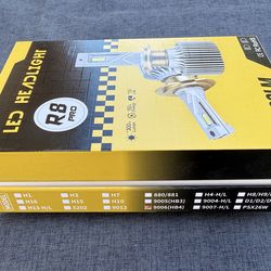 LED Headlight Bulbs 9006 HB4 50000LM R8 Pro Bright White NEW