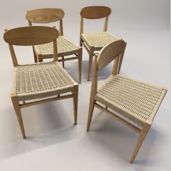 Set Of 4 Oak Dining Chairs 