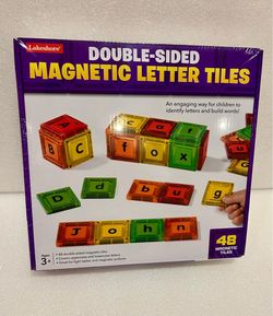 Lakeshore Learning double-sided magnetic letter tiles set with 48 colorful tiles