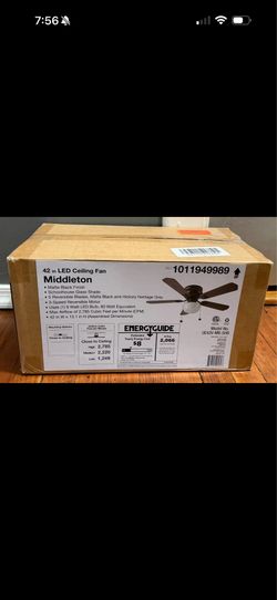 Middleton 42 in. LED Indoor Matte Black Ceiling Fan