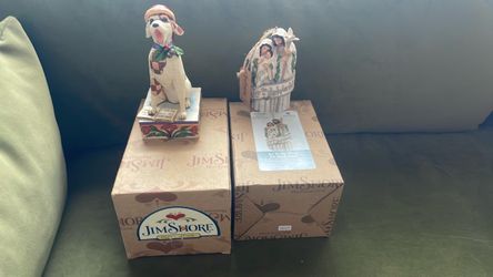 Jim Shore small statue and Christmas tree ornament