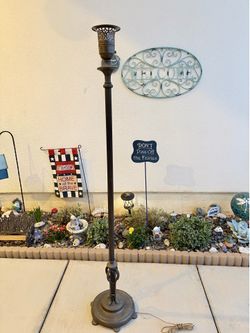 Antique 62” Cast Iron Floor Lamp | Classical Revival | Original Vintage