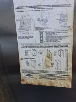 Roll towel dispenser & waste receptacles