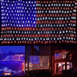 American Flag Lights with 390 Super Bright Led