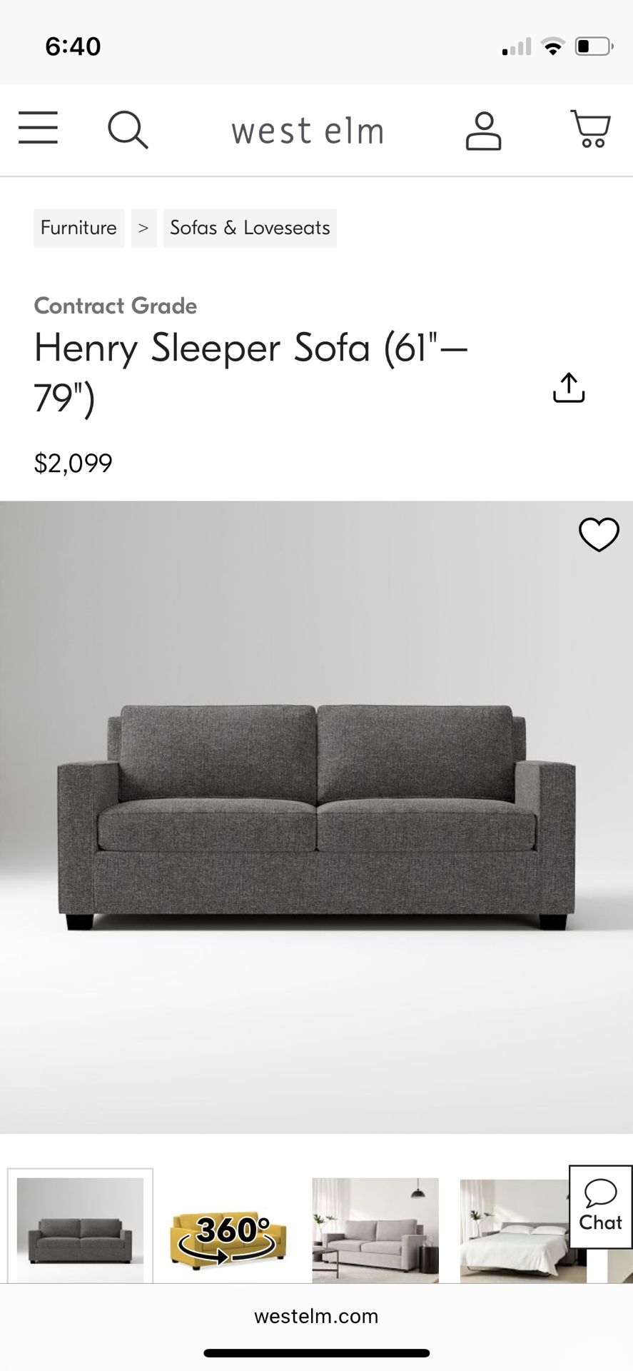 West Em Queen Size Sleeper sofa Gently Used