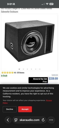Skar 12” sub with amp