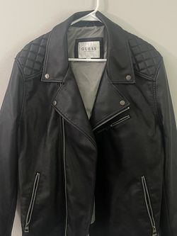 mens guess leather jacket 