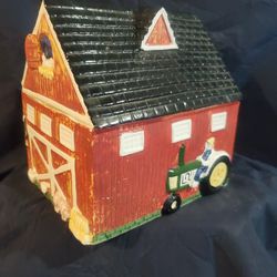 Barn With Tractor Cookie Jar
